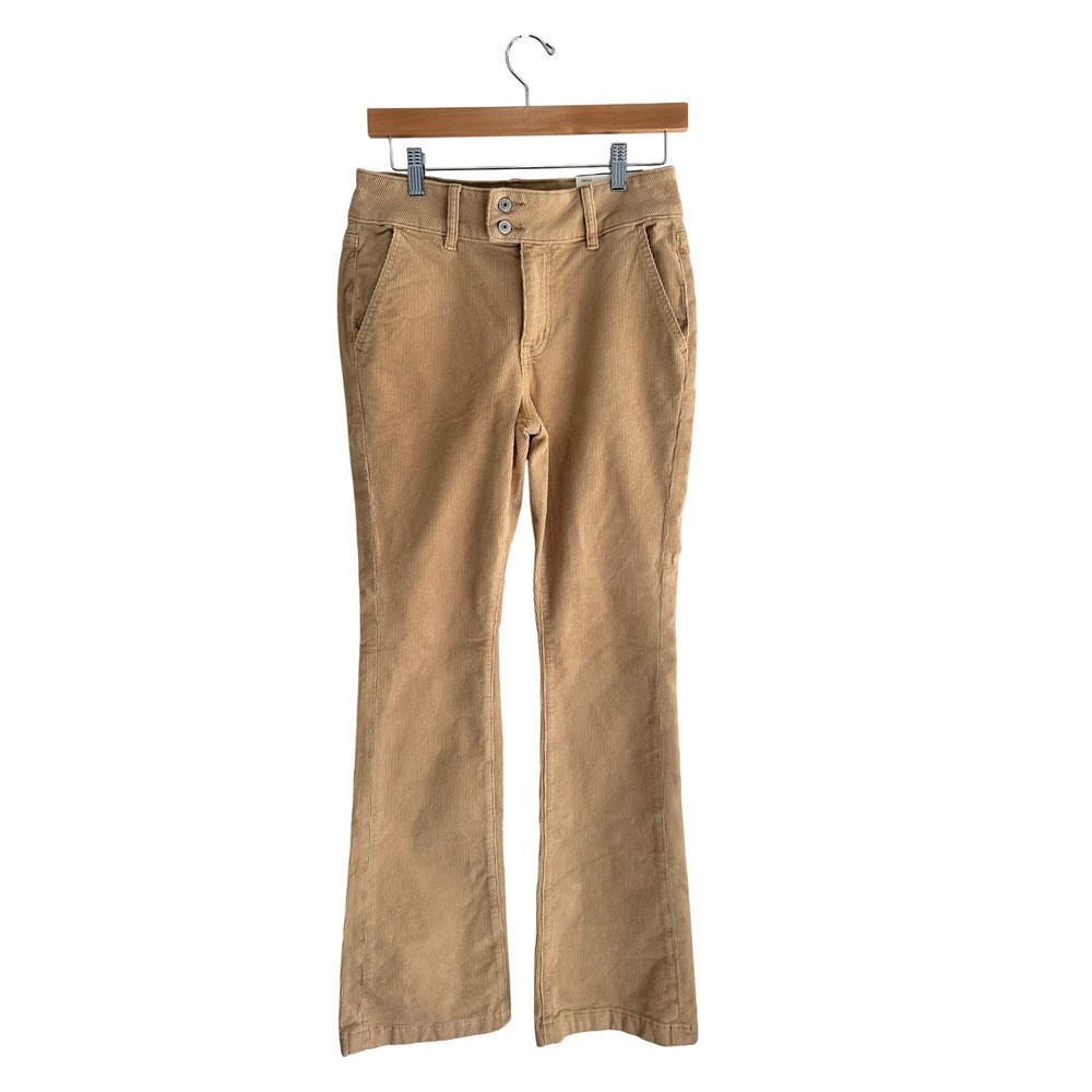 American Eagle High-Rise Kick Boot Corduroy Pants Tan Khaki Stretch Size 4 NWT
